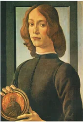 Portrait of a young man with medallion